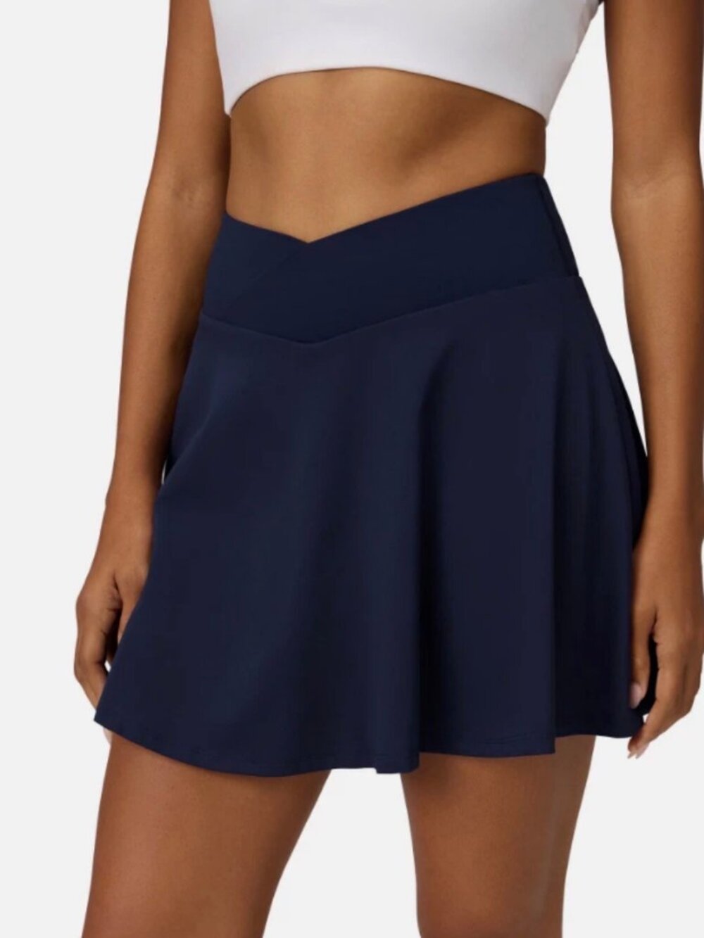Fabletics Navy Crossover Flounce Skort Built-In Shorts Pockets XS